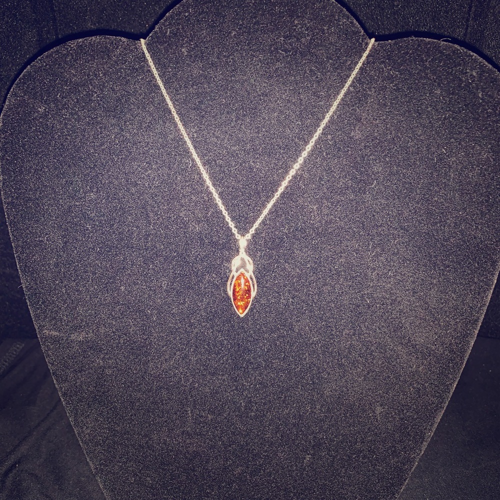Genuine amber pendant necklace